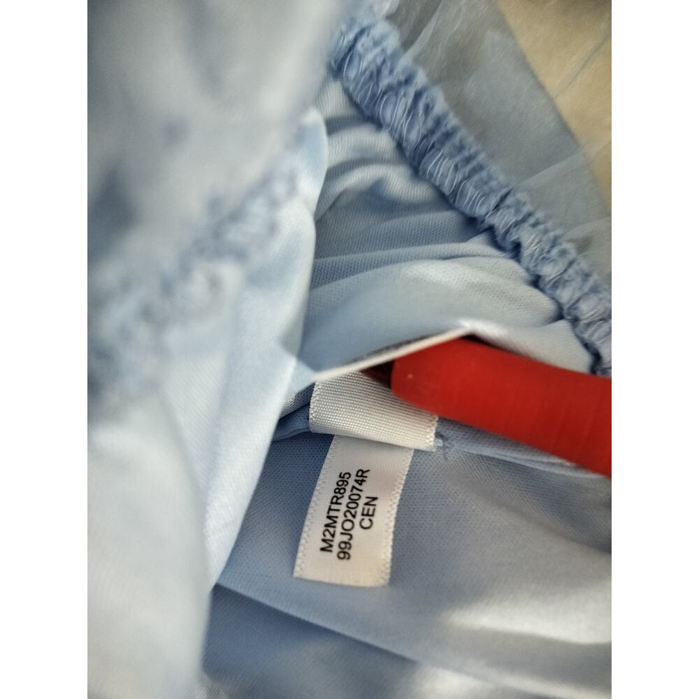 5399)Marc New York L Coquette Ruffle Blue See Through Lined Bodice Blouse - Picture 8 of 10